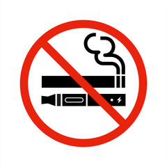NO SMOKING, NO VAPING combined sign. Printable sticker. Vector 10 EPS.