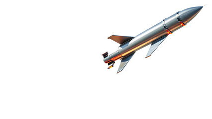 cruise missile launching isolated on white background, png, ai generated.