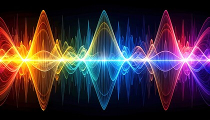 Naklejka premium Colorful sound waves (1)