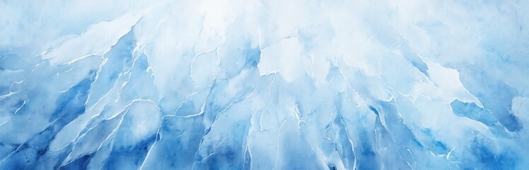 Naklejka premium Abstract blue ice texture illustration with delicate frosty patterns, flowing watercolor effects. Features gradient of cool blues, whites, creating serene, tranquil, icy visual for backgrounds design