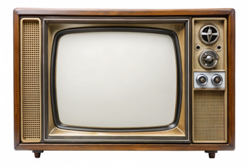 vintage tv set png an old vintage retro tv televison isolated on white background, png, ai generated.