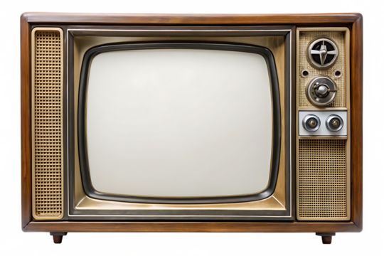 vintage tv set png an old vintage retro tv televison isolated on white background, png, ai generated.