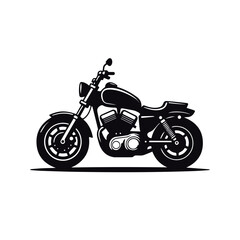 Classic Cruiser Motorcycle Vector Art