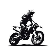 Motocross Rider on Dirt Bike Vector