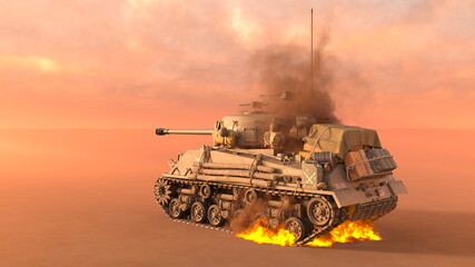 Fototapeta premium 戦車 3DCGレンダリング