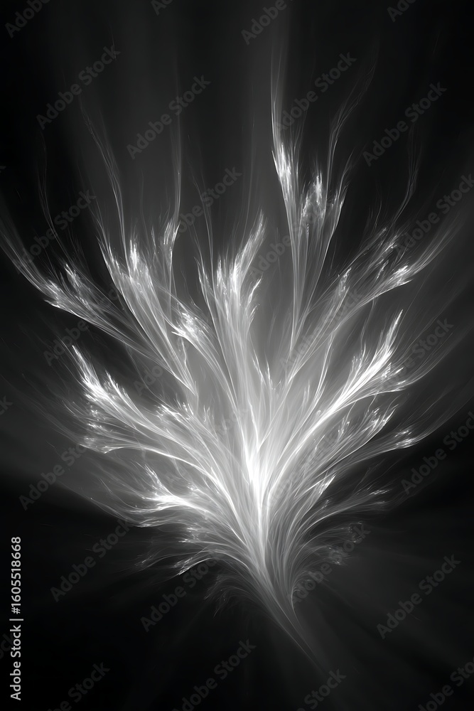 Poster abstract fractal design with light and dark elements creating a dynamic background