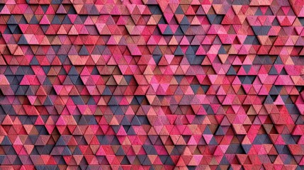 Geometric mosaic of textured pink and gray triangles creates a vibrant and dynamic background, suitable for a variety of design applications.