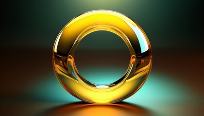 realistic yellow glass binder ring