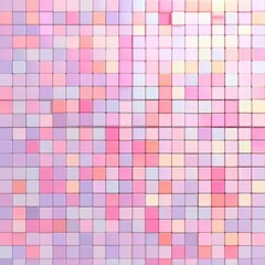 A visually appealing arrangement of small squares in pastel shades of pink, purple, peach, and cream, creating a pixelated mosaic effect.