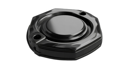 Sleek and modern black metallic object, futuristic design element on transparent background