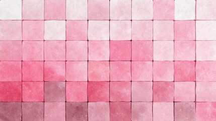 Pink square tile background with varying shades, perfect for adding warmth and texture to designs, creating a visually appealing backdrop.