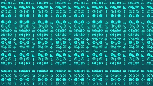 digital futuristic computer coding moving on blue background, high technology internet data information transfer concept