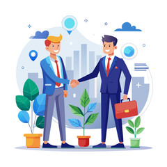 Business professional shaking hands