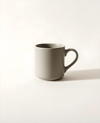 Simple Matte Mug with Handle on Light Background