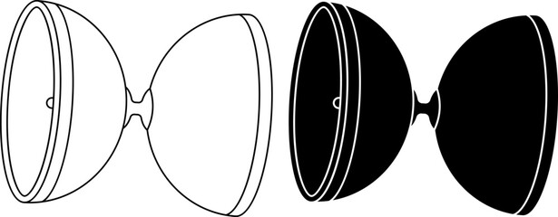 outline silhouette Diabolo icon set