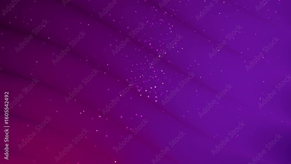 Poster purple abstract background with scattered light particles.