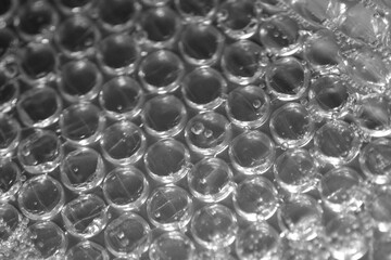 Water bubbles on bubble wrap