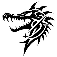 Metalcore style design crocodile silhouette