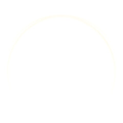 Glowing white semicircle arc on transparent background