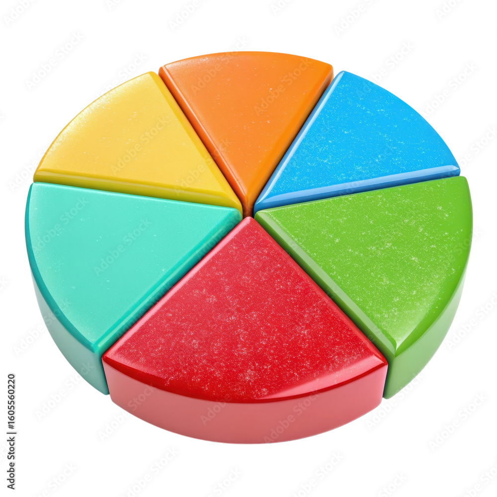 Aufkleber colorful segmented circle isolated on black background isolated on white background isolated on tran