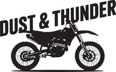 Dirt Bike Silhouette Vector | Black Off-Road Motorcycle Art

