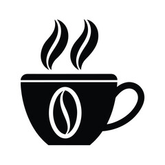 Coffee Beans Steam Cup Icon Vector Illustration