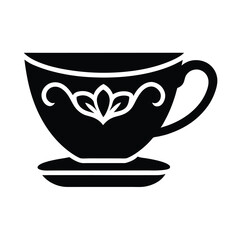 Elegant Tea Cup Icon Vector Illustration