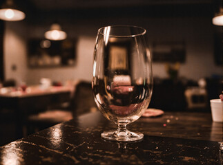glass of wine on table