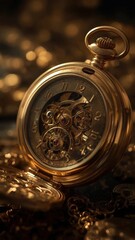 Golden pocket watch mechanics