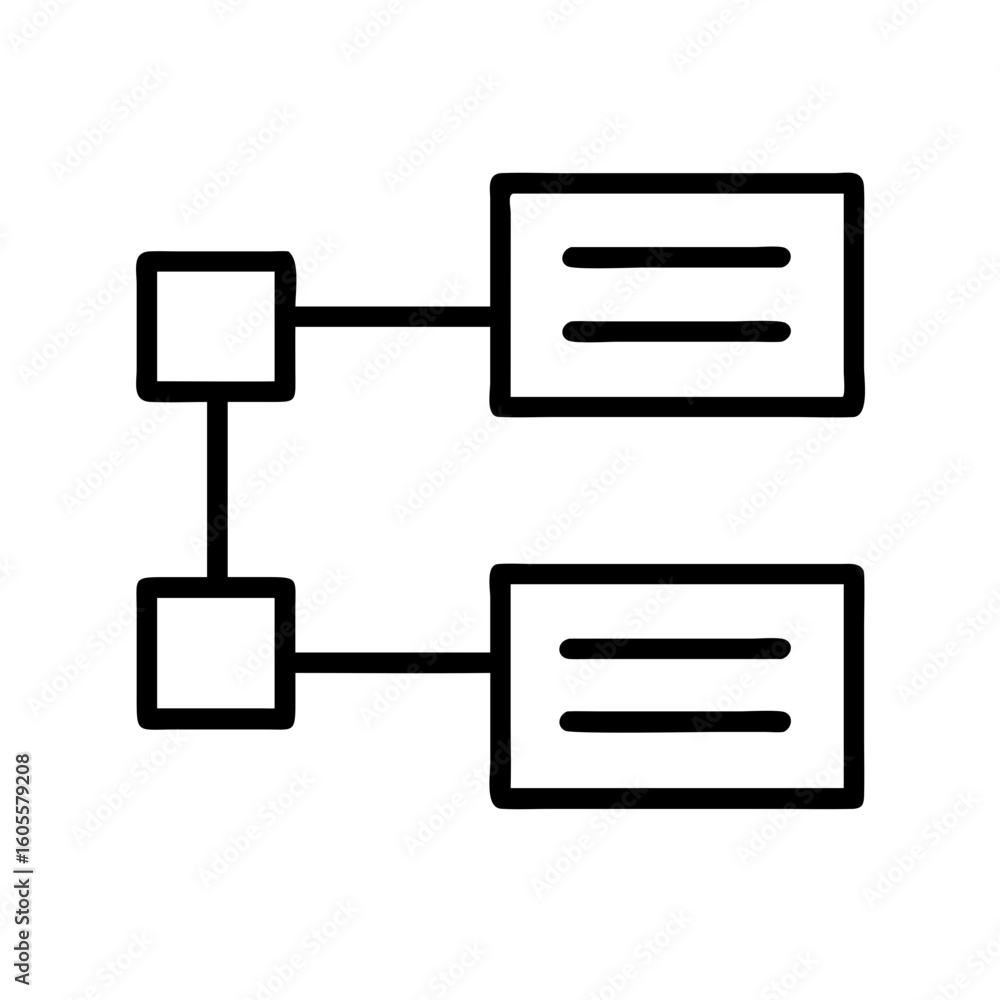 Poster flowchart diagram illustration for process mapping and workflow visualization design element in blac