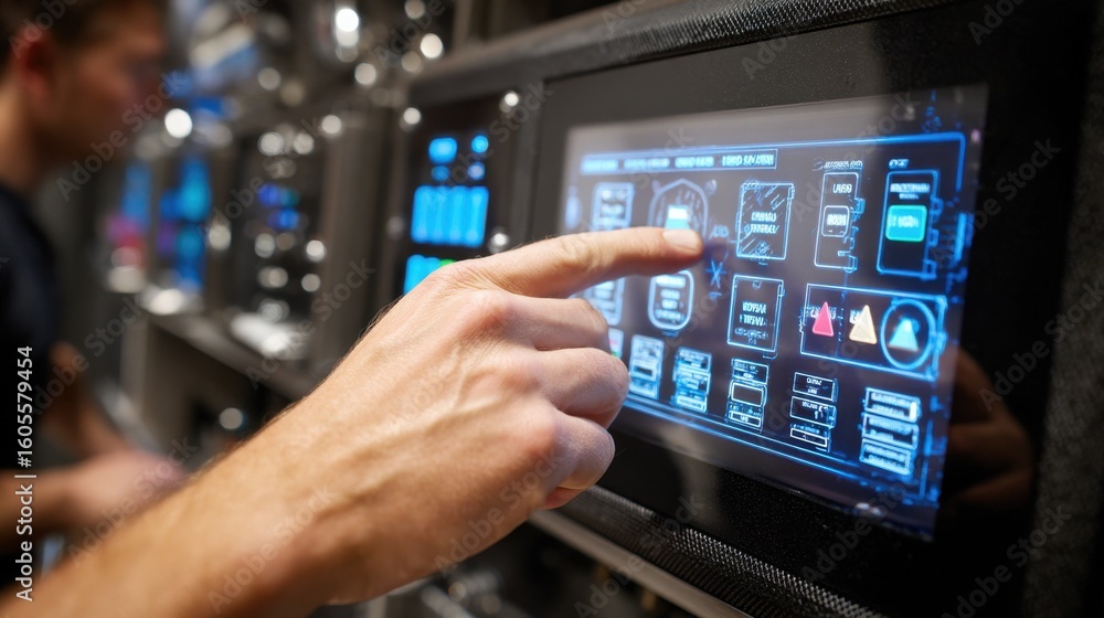 Poster digital touchscreen interface enabling precise control and optimization of cable manufacturing extru