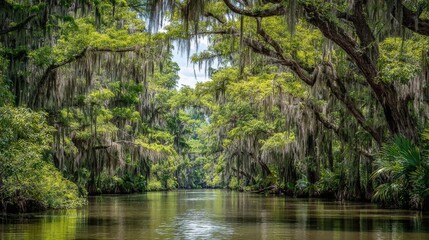 Morning view of the swamp in the morning