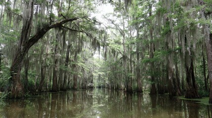 Morning view of the swamp in the morning