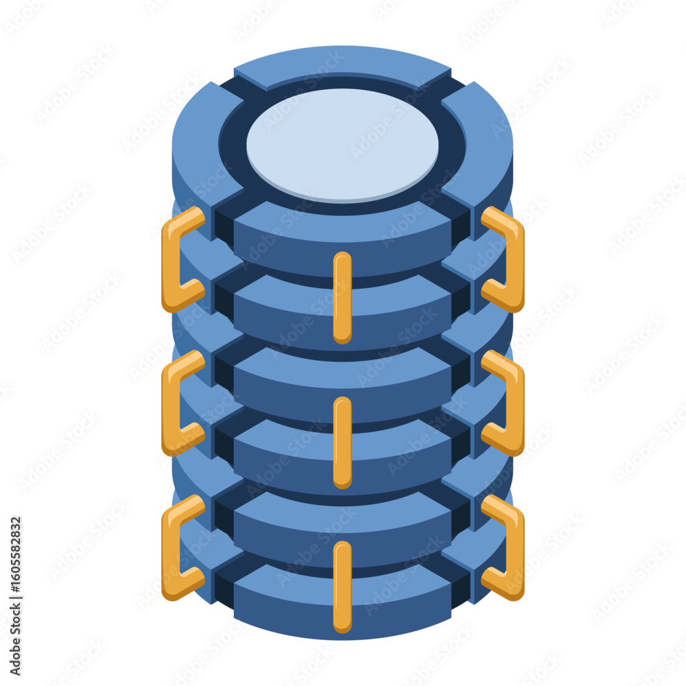 Poster isometric cloud database. cloud computing and file cloud storage. big data storage technology. isome