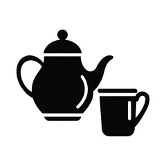 Teapot And Cup Pair Icon Vector Illustration