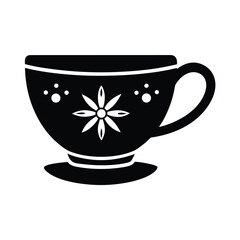 Holiday Tea Cup Icon Vector Illustration
