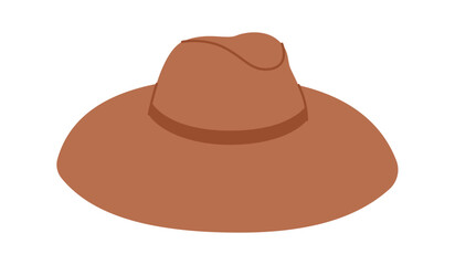 Lifeguard Hat with band. Head Fashion accessory cap with wide brim clothing technical illustration. Vector headgear for Men, women, unisex style, flat template CAD mockup sketch outline isolated