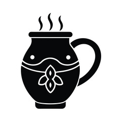 Clay Mug With Steam Icon Vector Illustration