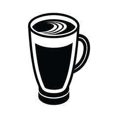 Latte In Glass Cup Icon Vector Illustration