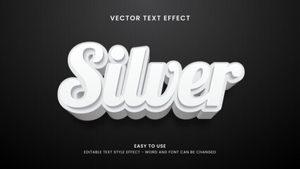 silver editable text effect 3d