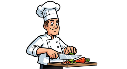 A chef preparing food in the kitchen