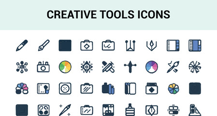 Fototapeta premium Creative Tools Icons Set