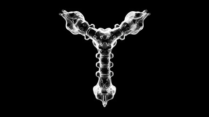 Fototapeta premium Melting vertebra chain forming negative cruciform shape