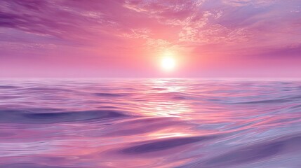 Fototapeta premium Pastel sunset over a tranquil ocean.