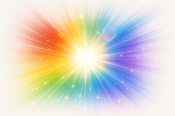 Fototapeta premium Prismatic light burst creating rainbow spectrum with lens flare and sparkle effects