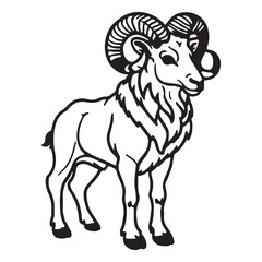 vector illustration of cartoon sheep