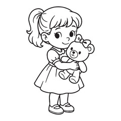 little girl with a teddy bear