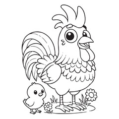 hen and rooster