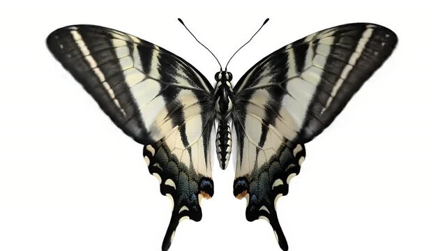 Close Up Papilio Glaucus Butterfly Isolated on White Background