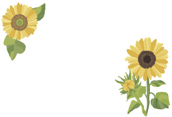 ひまわりのイラストフレーム１